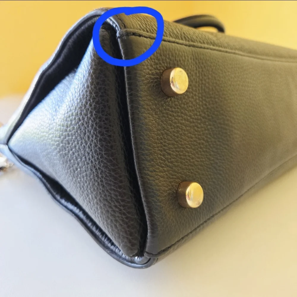 Coach F77884 Mia Pebbled Black Leather Convertible Satchel Top Handle Handbag - Picture 16 of 16